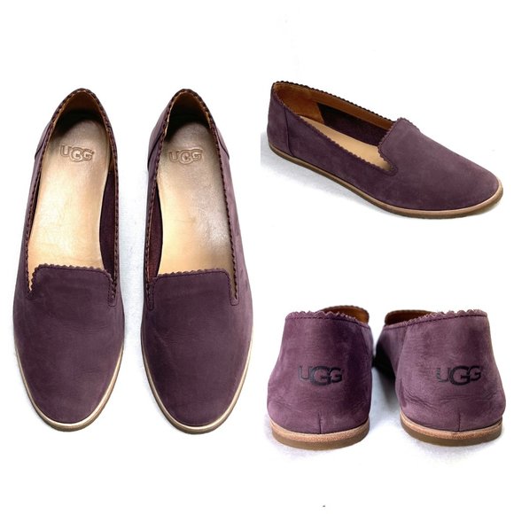 UGG Shoes - UGG Leather Suede Vista Scalloped Flats 7,5